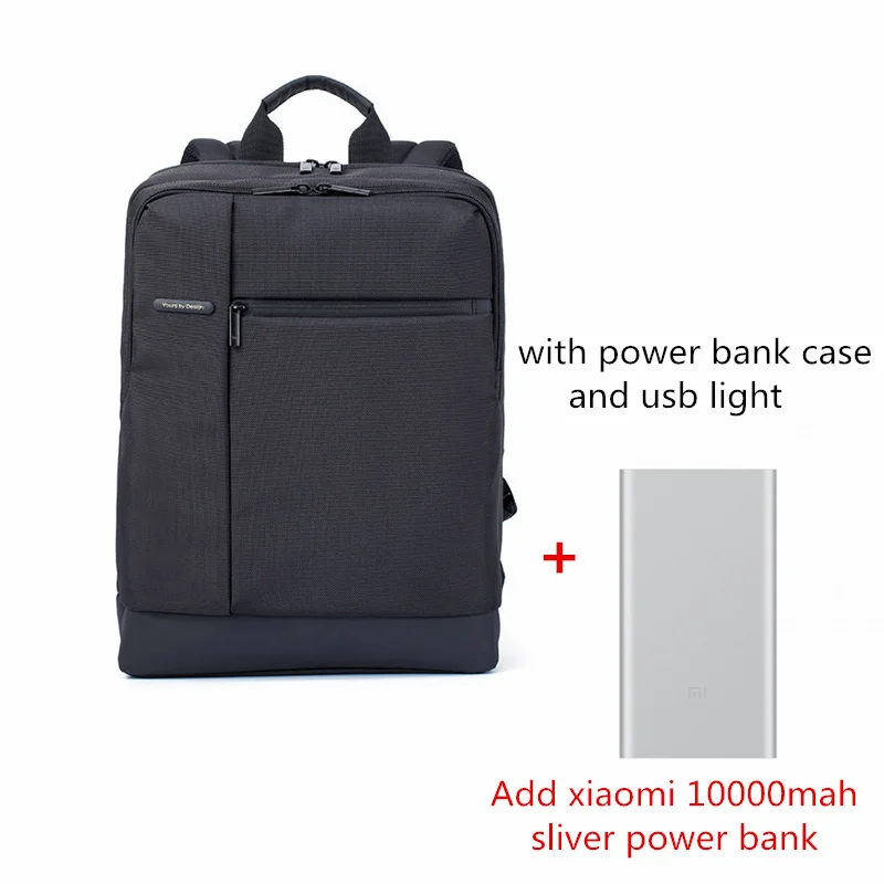 Xiaomi классический Бизнес Рюкзаки Большой Ёмкость 17L школьников игры сумки Для мужчин Для женщин сумка подходит для 15 дюймового ноутбука - Цвет: Add 10000mah Sliver