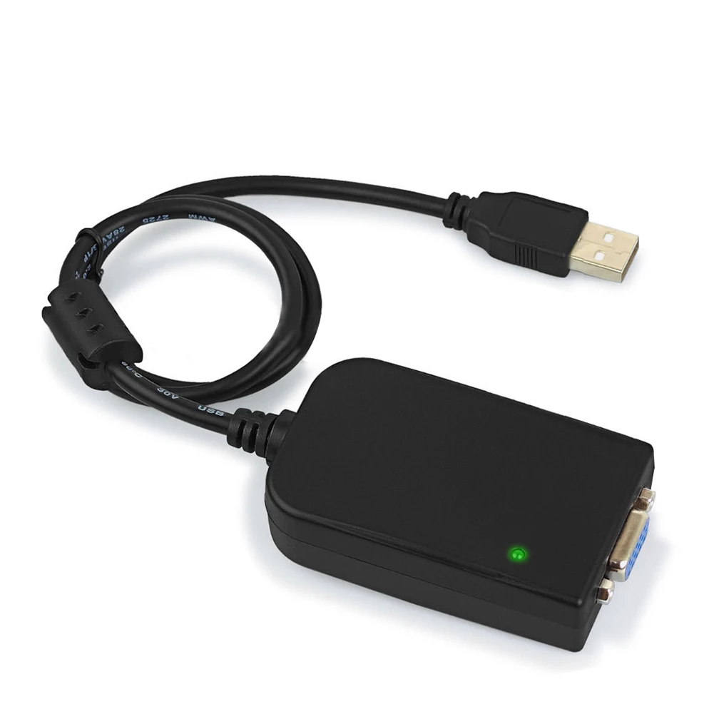 

USB to VGA SVGA Adapter Graphic card Extra Monitor Screen Multi Display For Laptop Black