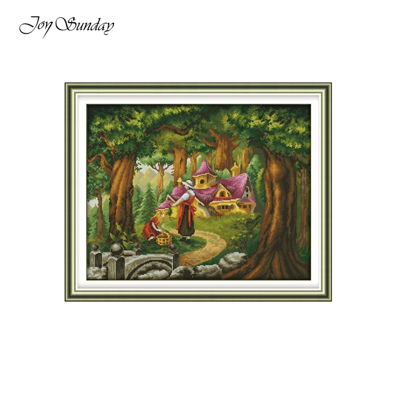 New Arrival Cross Stitch Kits Joy Sunday Fairy Tale Hut Scenic Paint DMC 11CT 14CT Printed Embroidery Home Decor Needlework | Дом и сад