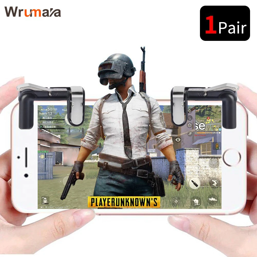 

WRUMAVA Mobile Phone Game Fire Button Smart Mobile Phone Gaming Trigger L1 + R1 Shooter for Knives Out / Survival Rules / PUBG