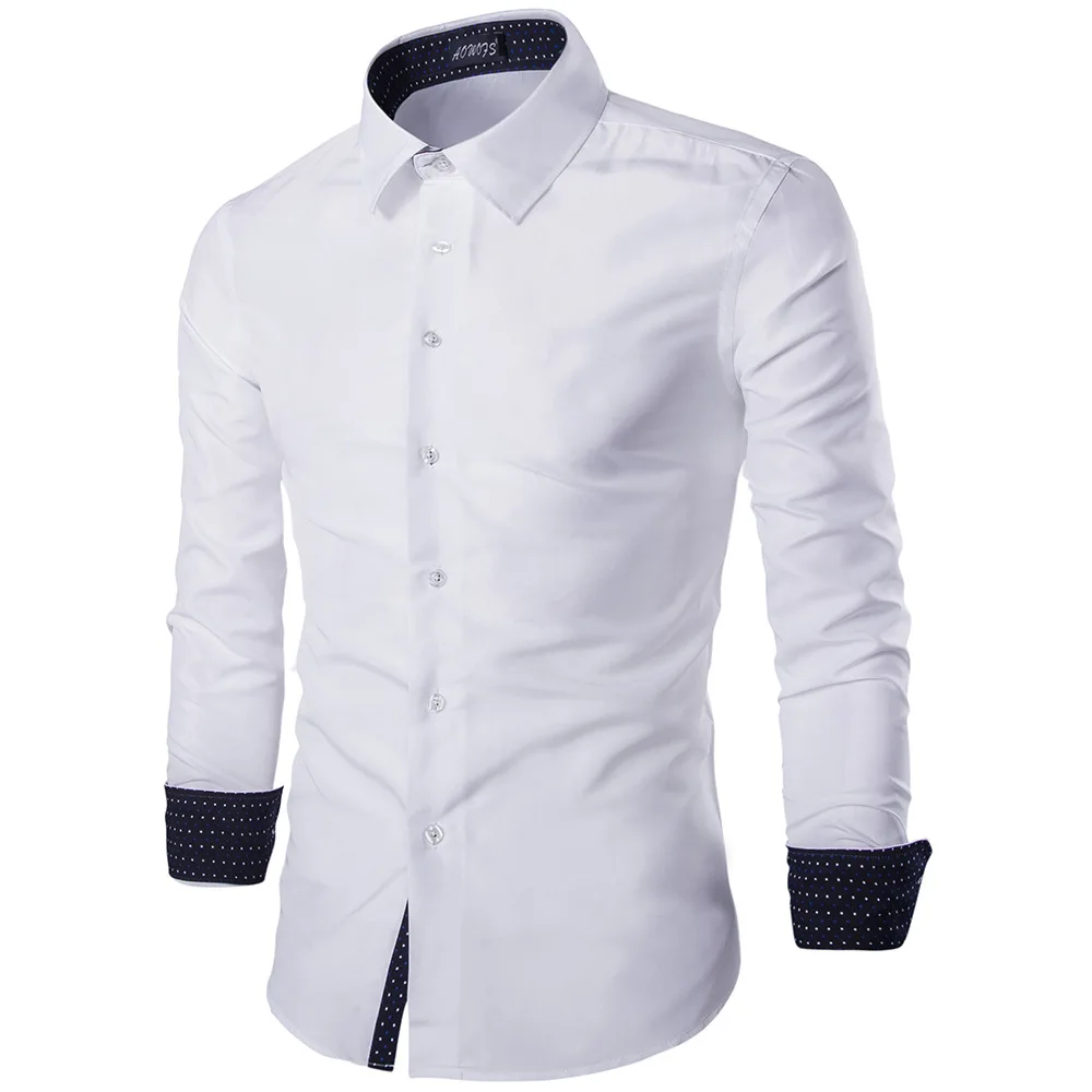 Для мужчин рубашка Limited, Мужская классическая рубашка отложной воротник Broadcloth хлопок регулярные 2018 Новый Для мужчин s рубашка с длинными