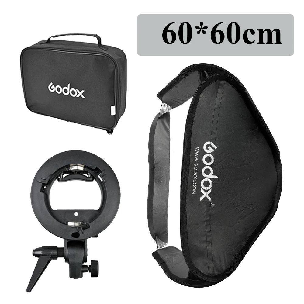 Набор софтбоксов для вспышки Godox 80 см * см/60 60 см/40 40 + кронштейн типа S Speedlite Studio