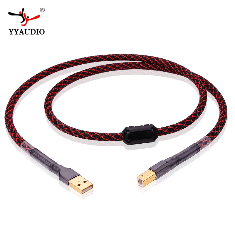YYAUDIO L 4E6S Hifi USB Cable High Quality Type A to Type B Hifi Data