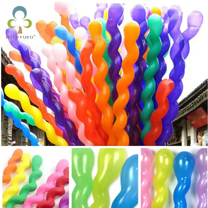 1 Pack of 15 Twist Spiral Party Balloons Latex Multi-coloured Birthday Wedding