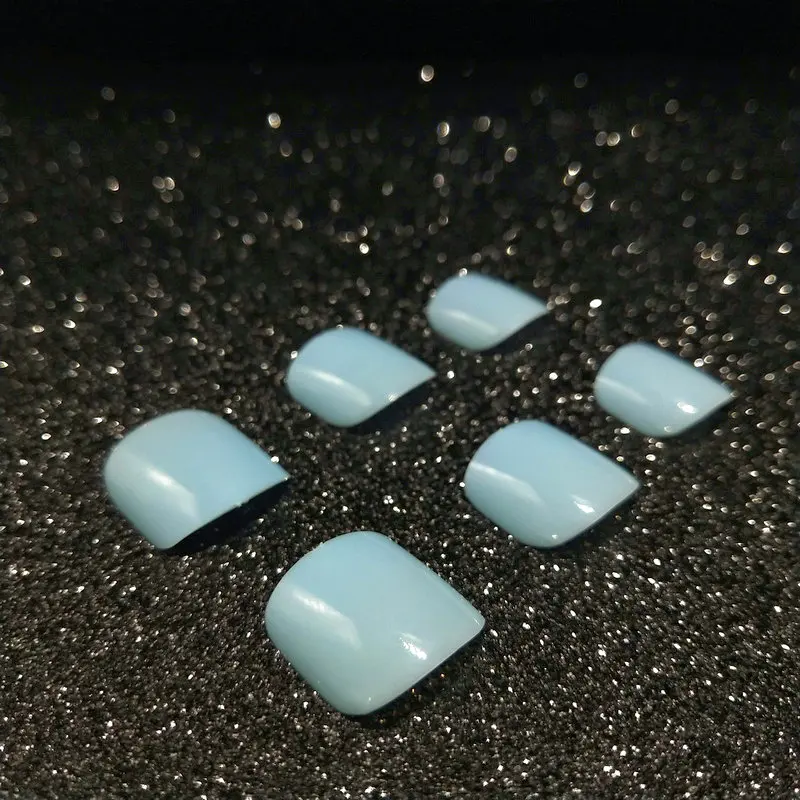 24pcs Detachable Clear Toe Nail Tips For Art Nature Sky