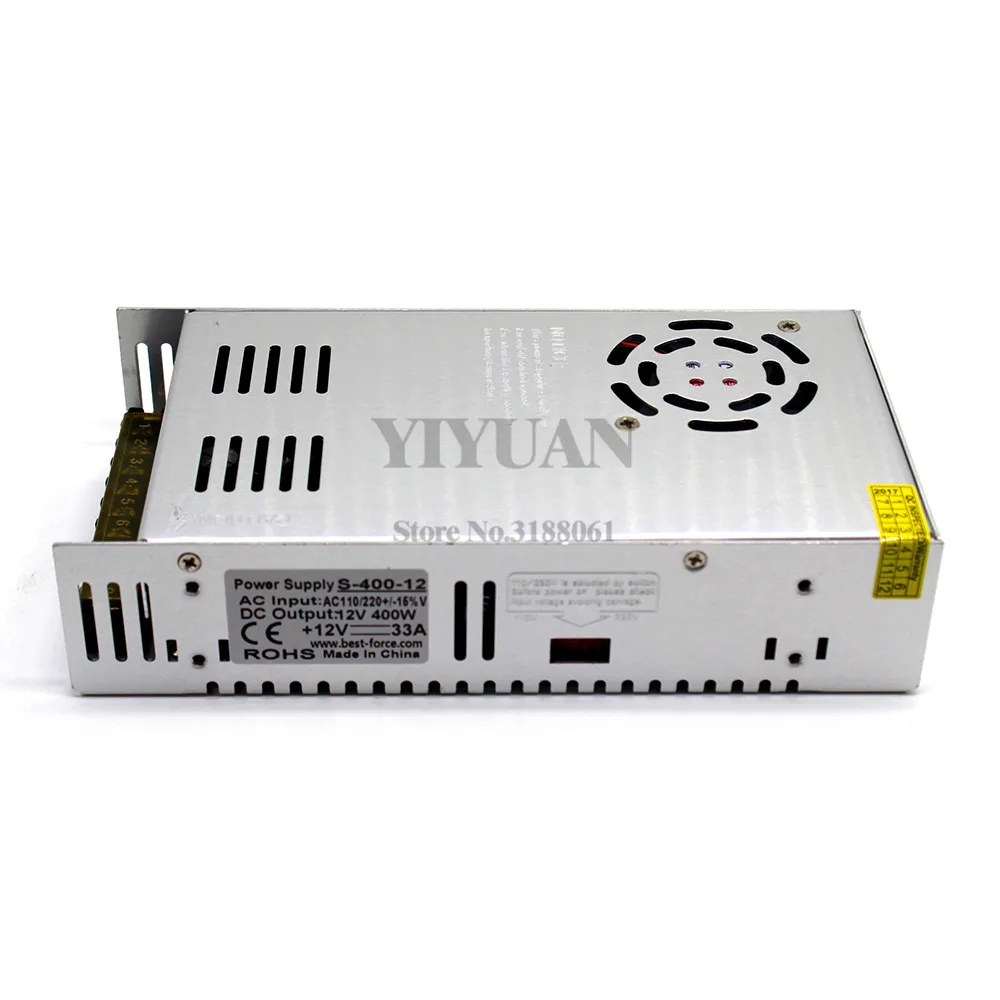 DC12V Питание светодиодный драйвер 33a 400 Вт Трансформатор 110 В 220 В AC/DC 12 В Адаптеры питания для LED лампа Газа ЧПУ CCTV Степпер