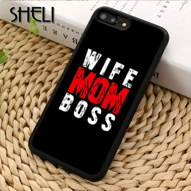 Чехол для телефона с надписью SHELI Wife Mom Boss iPhone 5 6s 7 8 plus X XR XS max 11 Pro Samsung GalaxyS7edge S9 S10 |