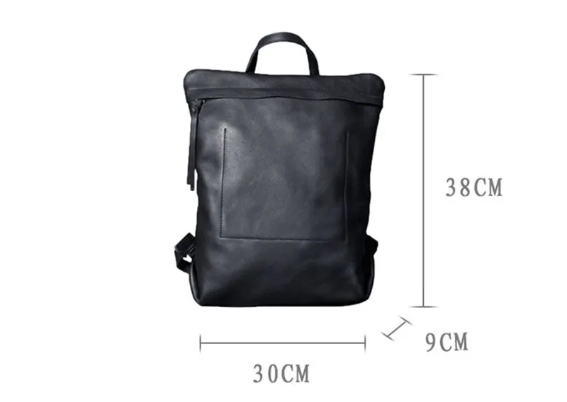 PNDME high quality fashion cowhide men's women's backpack casual simple daily light genuine leather black travel laptop bagpack