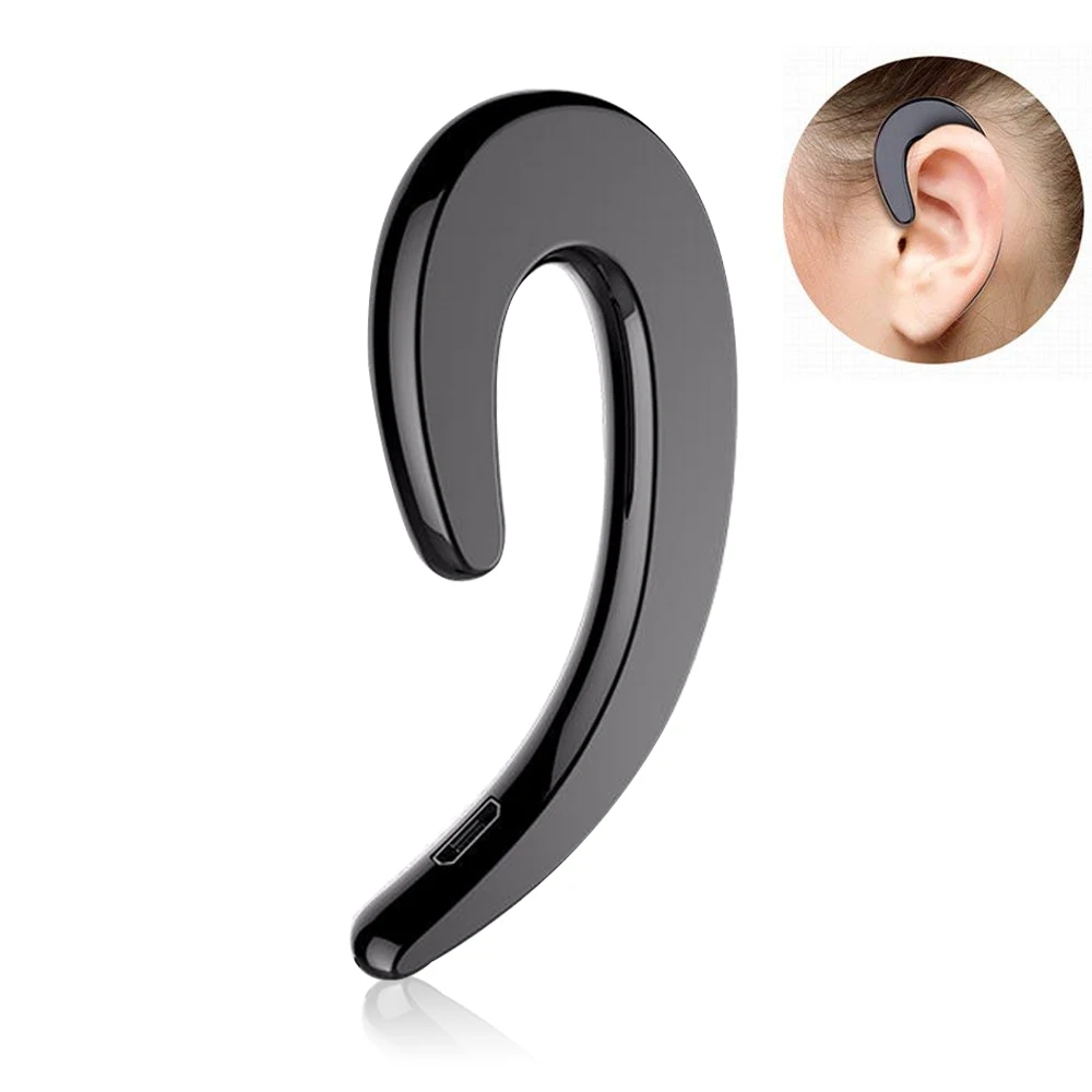 Ear hook Bluetooth Headphones,Noise Reduced Non Ear Plug Painless