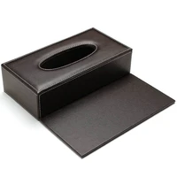 Portable Leather Rectangular Tissue Cover Box Holders Case Pumping Paper Hotel Home Car Gift Brown 2