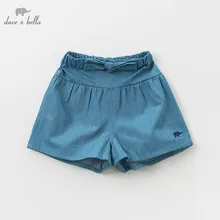 DB10525 dave bella летняя одежда для маленьких девочек Одежда для новорожденных малышей хлопковые шорты детские эксклюзивные штаны