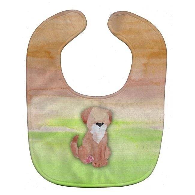 Carolines Treasures BB7360BIB Dog Green and Brown Watercolor Baby Bib