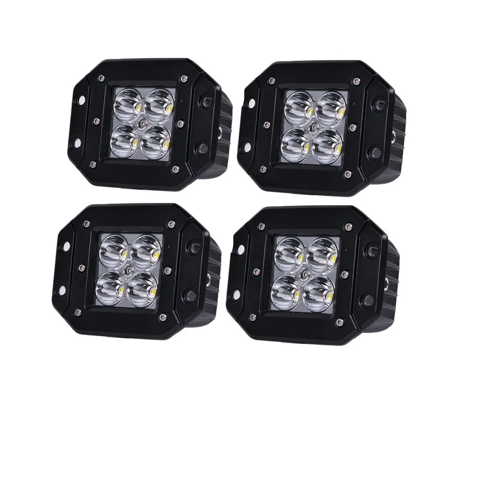 honzdda 4pcs flush mount led light 12v white amber led fog light 9