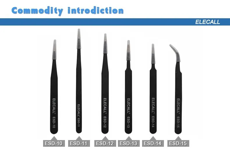 ESD-10 Безопасный Anti-MagneticTool множество антистатические Нержавеющая сталь Пинцет Электронные Ремонт Техническое обслуживание инструменты