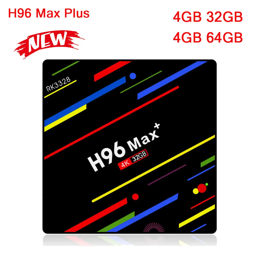 

H96 MAX Plus Android 8.1 TV Box Smart Set top Box Rockchip RK3328 4GB 32GB 64GB USB 3.0 Dual WIFI H.265 4K H.265 Media Player