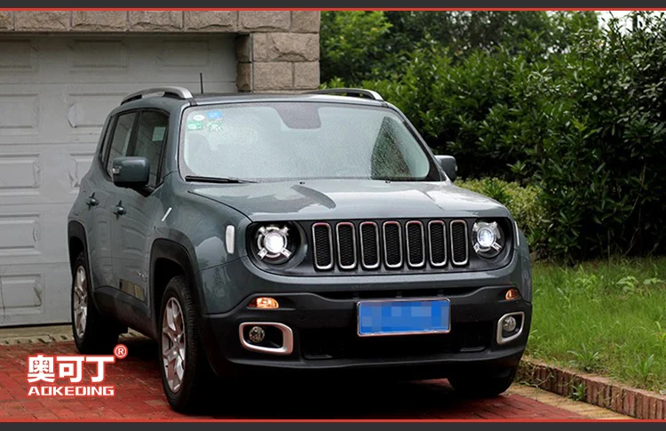 AKD тюнинг Автомобильные фары для Jeep Renegade- светодиодные фары DRL ходовые огни Биксеноновые Противотуманные фары ангельские глазки авто