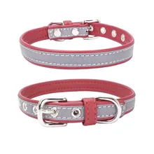 

Simple Reflective Dog Collars Soft Microfiber Adjustable Belt Collar for Small Medium Large Dogs Pet Products collier pour chien