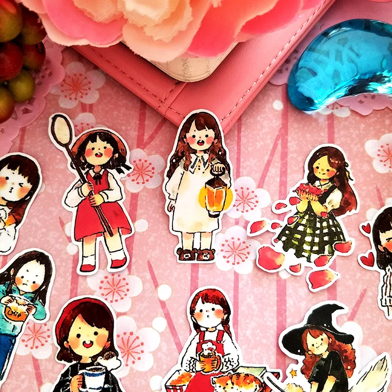 

Cute Cartoon Girls Paper Stickers Scrapbooking Stickers Decorative Journal Planner Sticker DIY Craft Photo Albums Card Make