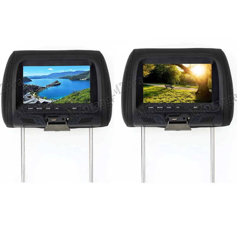 

2 pcs car monitors 7 inch TFT LED screen Car MP5 player Headrest monitor Speaker Support AV/USB/SD input/FM/Car camera