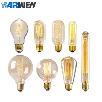 

KARWEN Vintage Edison Bulb G80 G95 ST64 220V 40W Incandescent Bulbs E27 Filament Retro Edison Light For Pendant Lamp Decoration