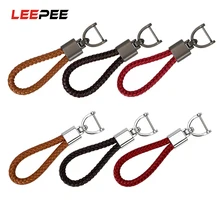 LEEPEE брелок из искусственной кожи ручной работы для BMW NISSAN Honda Kia Citroen Toyota Audi Mercedes авто брелок автомобильный держатель для ключей