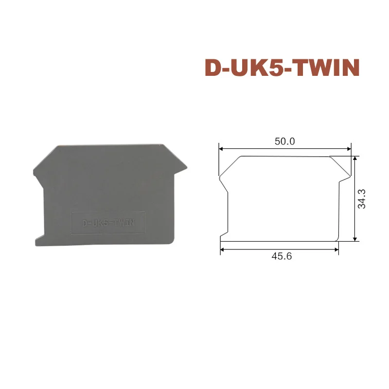 30/50 шт. D UK5 TWIN клеммы торцевая пластина на входе и двойной розетке din рейка