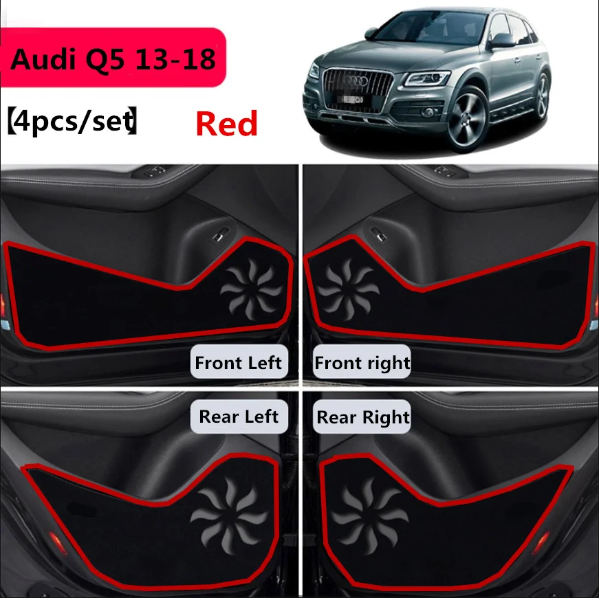 TAIJS анти kick двери автомобиля коврик для Audi Q5 2013- 4 шт./компл. Авто дверные ручки пыли Защитная крышка для Audi Q5