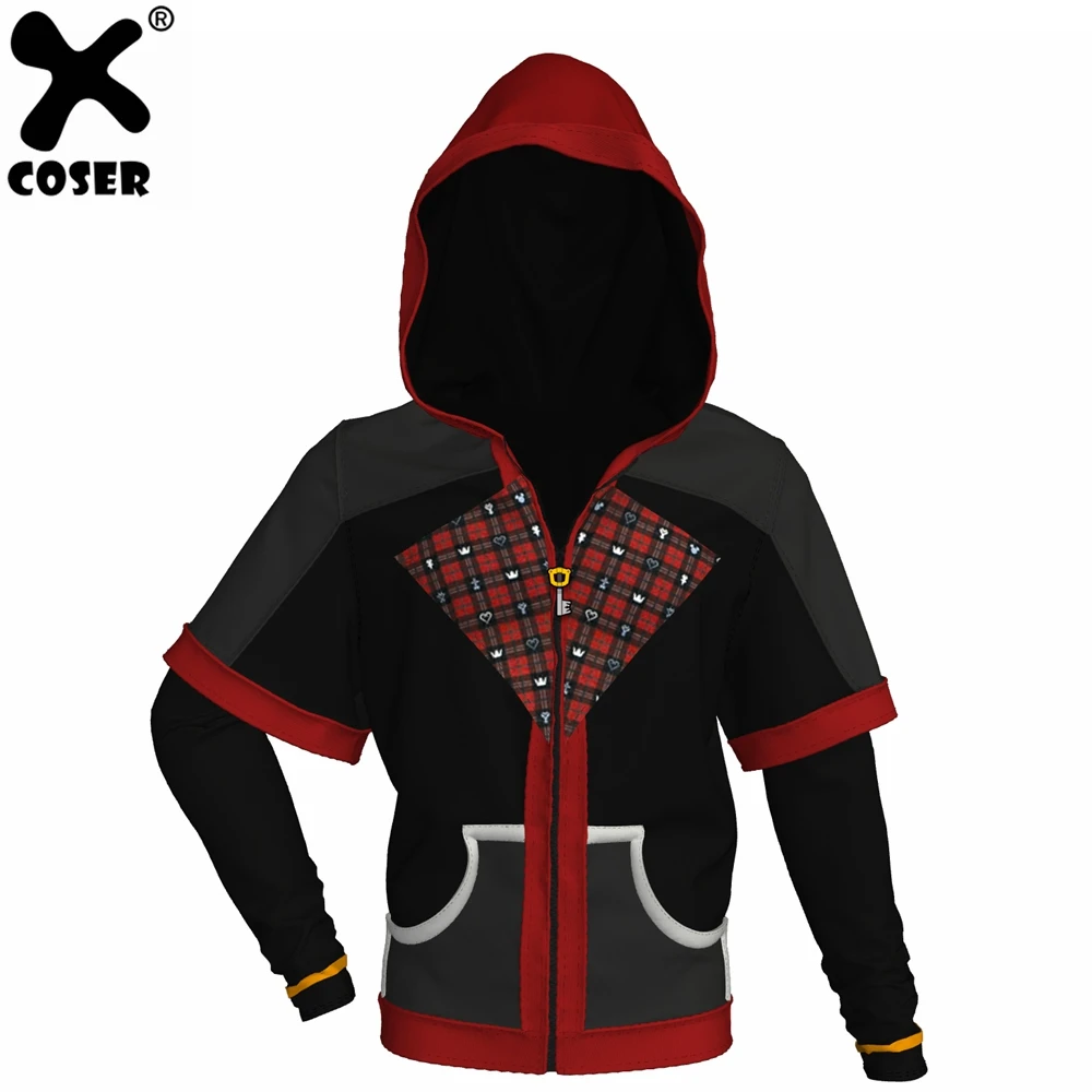XCOSER Kingdom Hearts III Сора творческая Толстовка Аниме игры свитер из полиэстера с