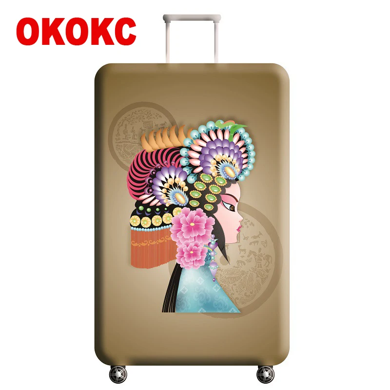 Чехол для чемодана OKOKC эластичный плотный подходит чемоданов 22 25 дюймов защитный