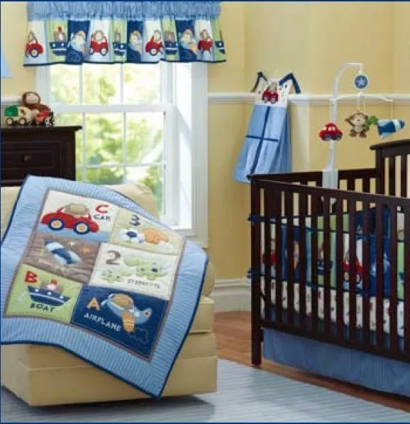 

Discount! 7pcs Embroidered cot bedding set crib bed set cartoon baby crib set ,include(bumpers+duvet+bed cover+bed skirt)