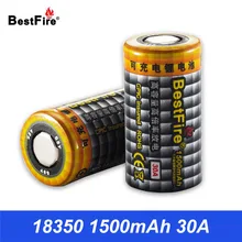 Bestfire 18350 Rechargeable Battery 3 7V Li ion Battery 18350 1500mAh 30A font b Vape b