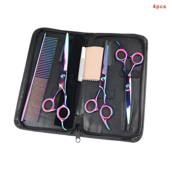 

3/4pcs Dog Trimming Tool Stainless Steel Grooming Comb Scissors with Storage Case H99F