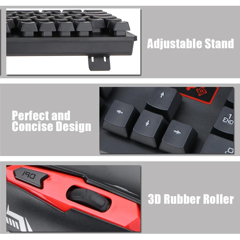 Беспроводная USB игровая клавиатура 2 4 ГГц мышь набор мультимедиа эргономичная