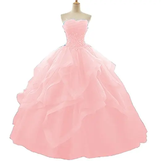 Angelsbridep бальное платье Топ Многоуровневое платье из органзы с кристаллами Vestidos De 15 дебютантное платье богемное платье принцессы - Цвет: Розовый