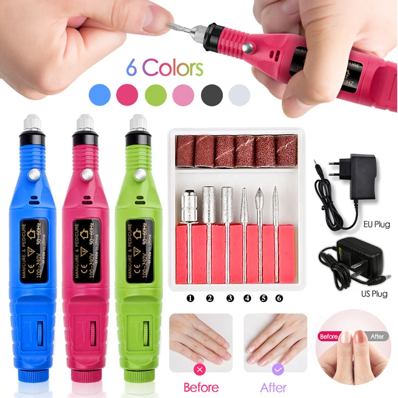 

1 Set Professional Electric Nail Kit Nail Tips Manicure Machine Electric Nail Art Pen Pedicure Nails Tools Mill Kit New