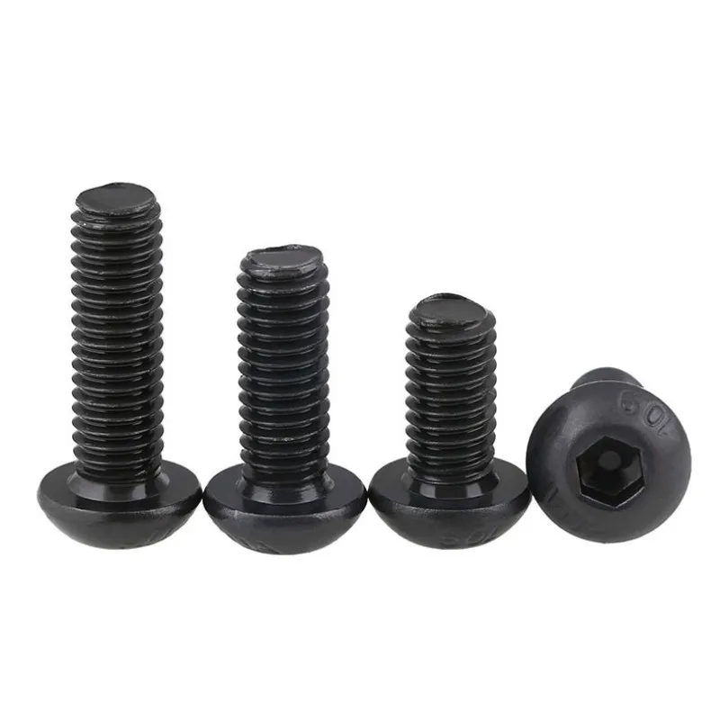 

20PCS ISO7380 M3 M4 M5 Grade 10.9 Black Hex Socket Round Button Head Screws