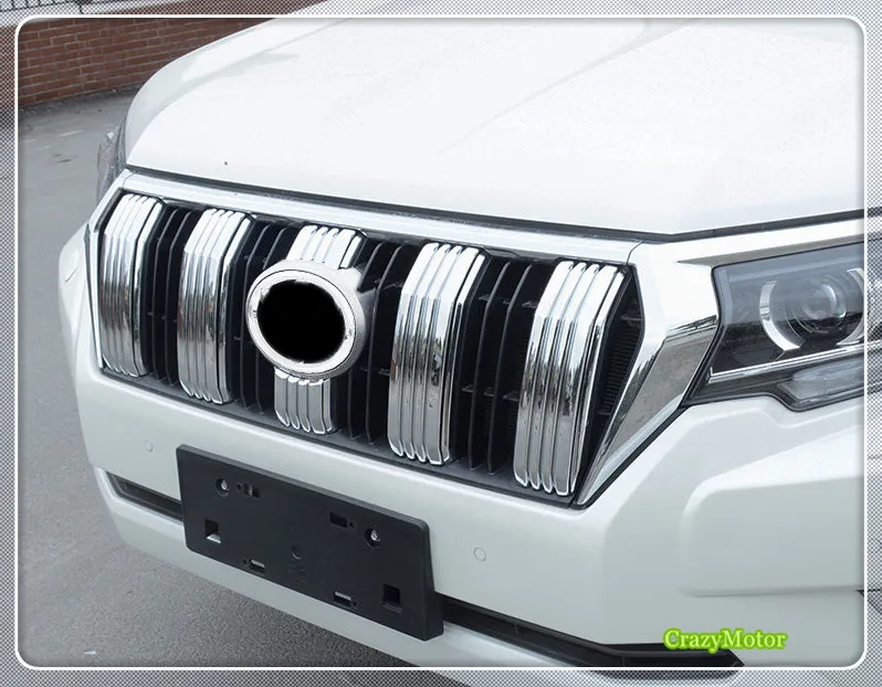 

for Toyota Prado FJ150 2018 Exterior auto accessories Car styling ABS Chrome Car Front center grille grill Decorative cover 5*