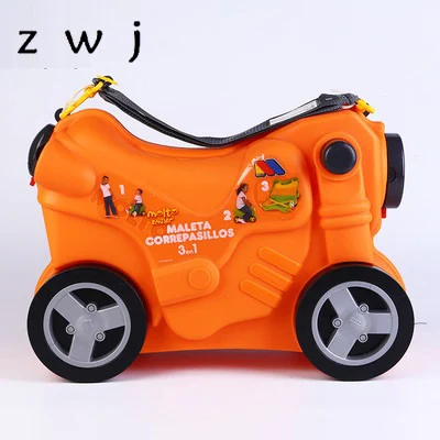 Стиль игрушечный мотоцикл форма Багаж на колёсиках мальчик и девочка Дети Чемодан