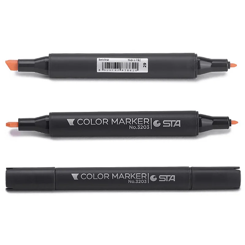 

128 Dual Tips Marker Pens Art Markers Highlighters Colored Pencils Environmental Colourful Pencil School Office Art Supplies