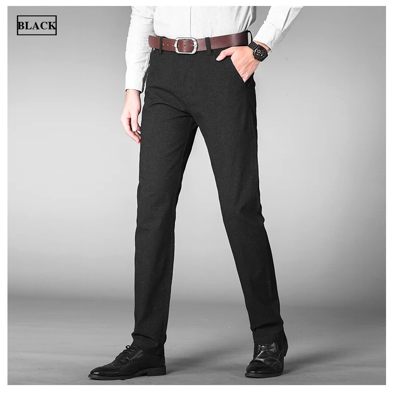 Большие размеры 42, 44, 46, 2019, весенние новые мужские повседневные штаны, деловые модные хлопковые эластичные облегающие брюки для мужчин