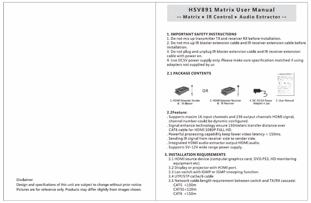 HSV891Matrix TCP IP HDMI IR удлинитель N x N 100 м/120 м/150 м по Cat5/5e/Cat6 UTP STP Rj45 HDMI передатчик и приемник по IP