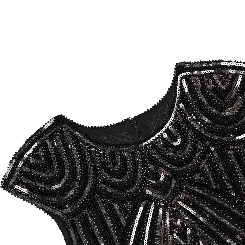 Женское платье в стиле Грейт Гэтсби, винтажное платье с круглым вырезом, рукавами-крылышками, пайетками, бусинами и кисточками, 1920 s, пышное платье, вечерние костюмы 20s