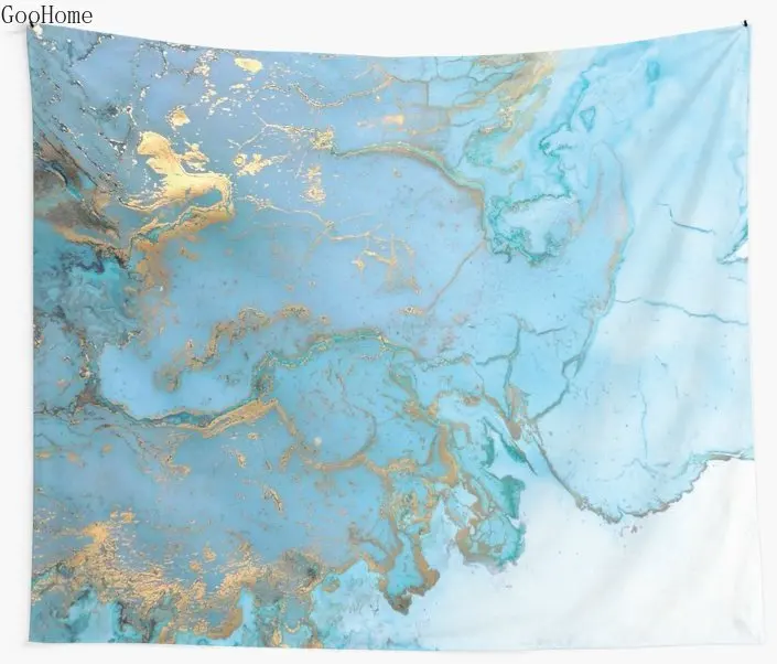 Мраморная и Золотая стена гобелен покрытие пляжное полотенце пледы Одеяло Пикник йога коврик украшение дома
