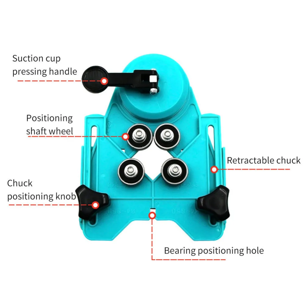 Adjustable 4-83mm Diamond Opening Drill Bit Tile Glass Hole Locator Saw Core Bit Guide Chuck Positioner With Vacuum Base Sucker