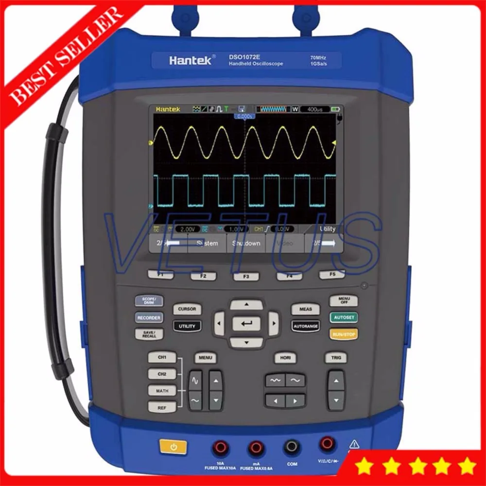 Hantek DSO1072E FFT Spectrum Analyzer 70MHz 2 CH Handheld Oscilloscope
