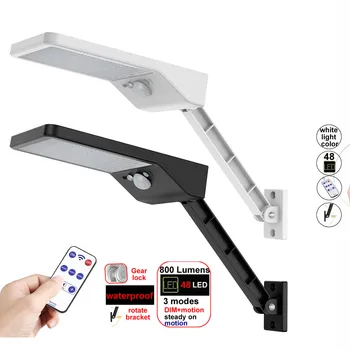 

remote control solar street light Upgraded 48 LED Outdoor Garden Light Radar Motion Sensor Led Microwave duction Waterpro&