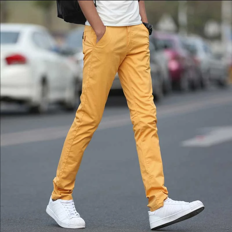 yellow chino pants