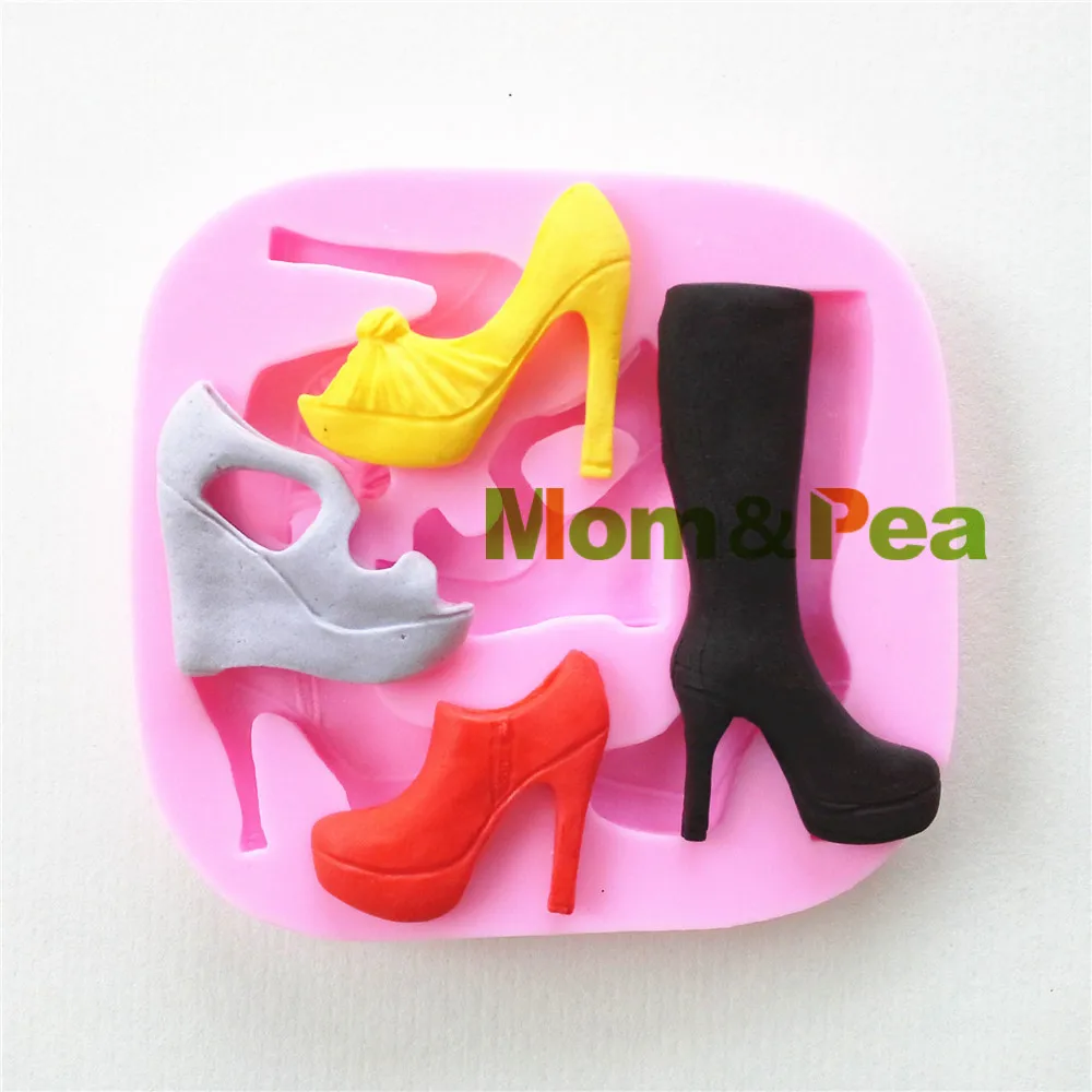 0859 Бесплатная доставка силиконовая форма Mom &amp Pea в форме туфель на высоких