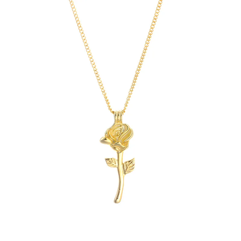 

Hony Moon Rose Flower 925 Sterling Silver Necklace