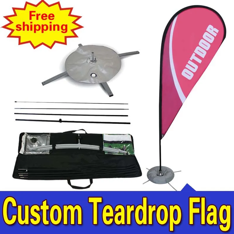 90cm 275cm Custom Flag Double Side Printing Display Flags Teardrop